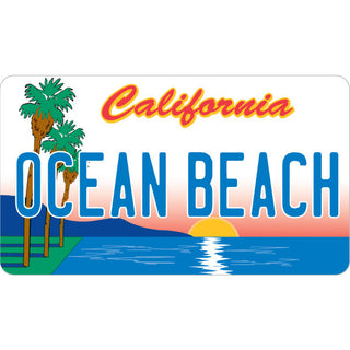 Ocean Beach   Palms Sunset License Plate Sticker