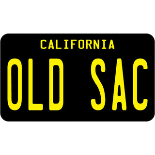 Sacramento Old Sac Black License Plate (905 00905) Sticker