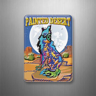 Painted Desert National Park   Colorful Howling Coyote 3D Magnet
