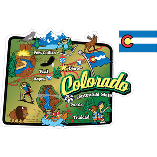 Colorado State Map   Colorado Map Sticker