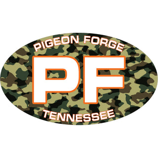 Pigeon Forge Tennessee Camouflage Euro Oval Sticker