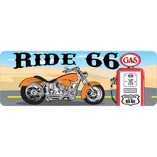 Route 66   Main Street Flags Oval Sticker