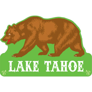 Lake Tahoe   Walking Bear Green Base Sticker