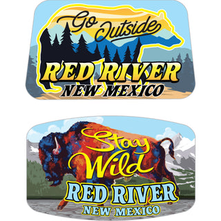 Red River  New Mexico   2Up Go Outside and Stay Wild Sticker