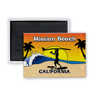 Mission Beach  California   Endless Summer Oval Rectangle Badge Magnet
