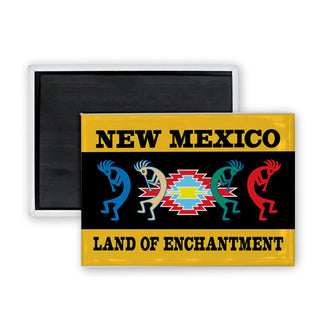 New Mexico Kokopelli Land of Enchantment Rectangle Badge Magnet