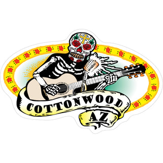 Cottonwood  AZ  Skeleton Playing Guitar Sticker