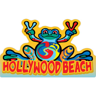 OK3 Hollywood Beach Peace Frog Sticker