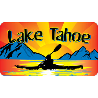 Lake Tahoe   Sunset with Mountain Kayak Sticker