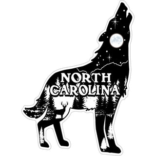 North Carolina   Wolf Howling Mountain scene inside Sticker