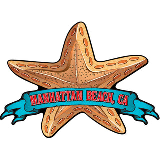 Bronze Starfish   Bronze Starfish Manhattan Beach  CA Sticker