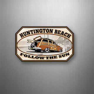 Huntington Beach Woody Follow The Sun Flexible Magnet
