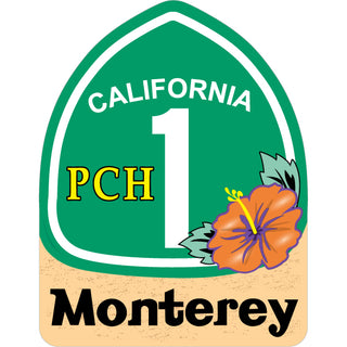 OK4 Monterey Hwy 1 Green Sign (0147 00091 03) Sticker