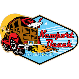 Newport Beach  California   Rounded Diamond Woody Sticker