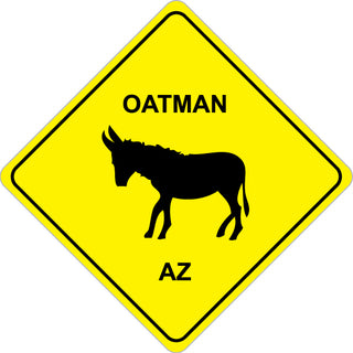 OK4 Oatman AZ with Burro Silhouette Sticker